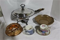 Chafing Dish, Cups & Saucers