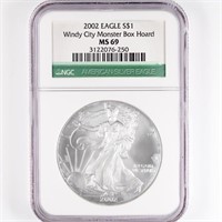 2002 Silver Eagle NGC MS69