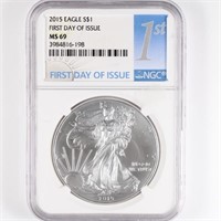 2015 Silver Eagle NGC MS69