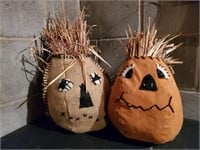 Primitive scarecrow heads (2)