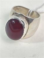 NAKAI Sterling Silver Ring  w/ Red Stone