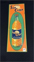 Drink Sun Crest Soda Adv. Bottle Sign (Orange