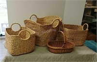 Group lot of Woven Baskets
