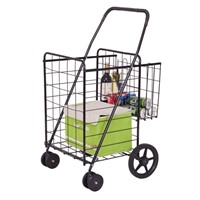 N1065  Costway Fold Cart Jumbo Basket Grocery