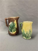 (2) Majolica Cream Pitchers