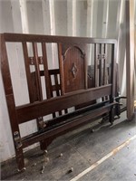 Wooden Full size bed frame with rails and all