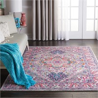 Nourison Passion Light Grey/Pink 5'3 x 7'3 Rug