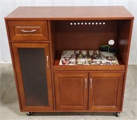 Rolling microwave cart, approximately 35"x16"x35"