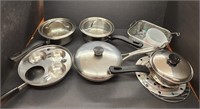 Assorted Small Pots and Pans, 8" Wire Basket,
