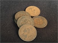 (6) Assorted Indian Head Cents