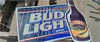 Bud Light & Metal Baileys Sign