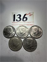 5 - 1971 Kennedy Half Dollar Coins