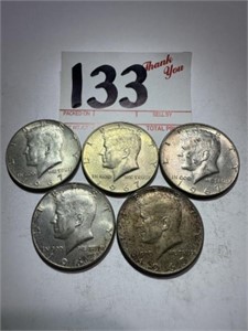 5 - 1967 Kennedy Half Dollar Coins