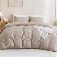 Litanika King Size Comforter Set Khaki, 3pcs