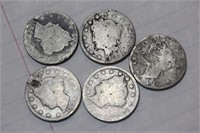 Lot of 5 Cull V Nickels