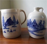 Pottery pitcher and jug from R. Storie Pottery
