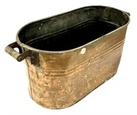 Extra Large Copper Boiler Washtub with Wood Handle
