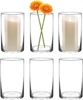 6 PC 10x25 Tall Glass Cylinder Vase for Table Cent