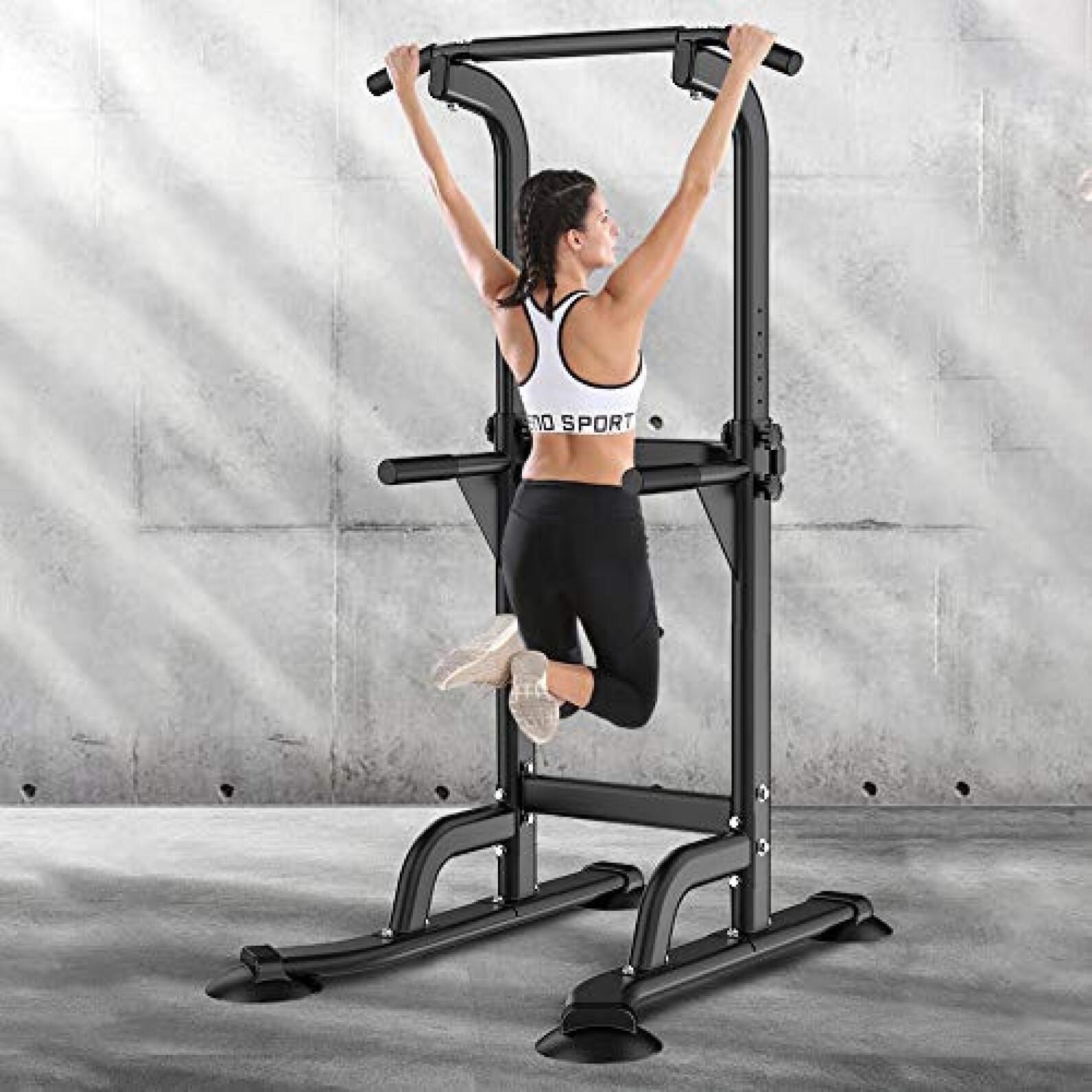 SogesPower Power Tower Dip Station Pull Up Bar for