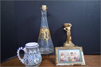 Metal Statue,Small Porcelain Picture,Decanter &