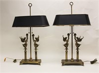 Pair Oriental Accent Inc. French Empire Desk Lamps