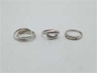 Sterling 925 Lot 3 Rings