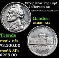 1972-p Jefferson Nickel Near Top Pop! 5c Graded GE