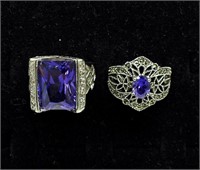 2 Purple Gemstone Rings