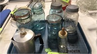 Ball jars with metal lids, Atlas jars, etc.