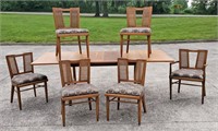 7pc MCM DINING ROOM TABLE & CHAIRS - NO SHIPPING