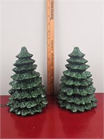 Pair of Christmas Tree Candles 8" Tall