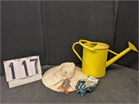 Watering Can, Hat & Gloves