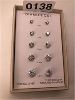 Diamonique earring set sterling