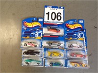 10 Hot Wheels (One Package Opened)