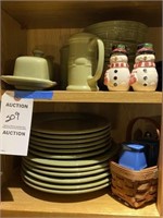 Sage Longaberger Pottery Dishes Plates Bowls