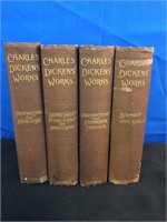 Lot of 4 Antique Charles Dickens Works - Classics