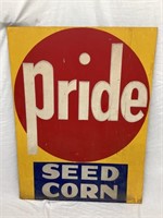 NOS Pride Seed Corn Masonite Sign, 48”T, 36”L, NO
