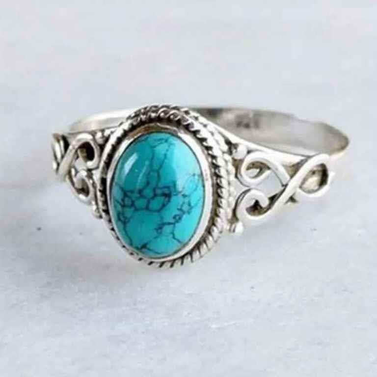 Vintage Green Turquoise Ring Size 9