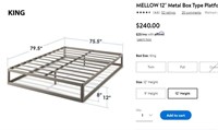 MELLOW 12" Metal Box Type Platform Bed Frame