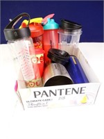 (7) Assorted Protein Shaker Bottles & Travel Mugs