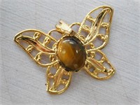 TIGERS EYE BUTTERFLY PENDANT ROCK STONE LAPIDARY S