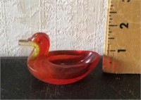 Amberina glass duck