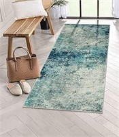 ULN-Lahome Modern Abstract Runner Rug with Rubber
