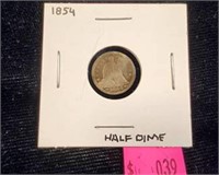 1854 HALF DIME