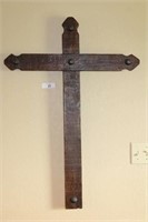 Distressed Wood Cross in Dark