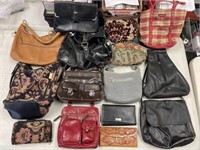 LOT OF 16 MISC. PURSES & HAND BAGS