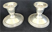 Rogers Weighted Sterling Silver Candlesticks 3"