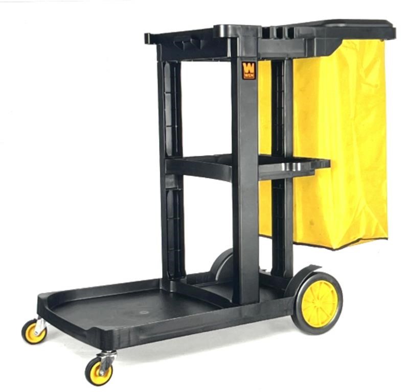 WEN 73033 Janitorial Cart with 3 Shelves & 25GAL