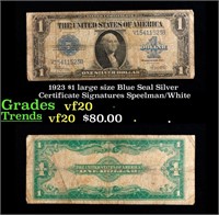 1923 Speelman/White $1 large size Blue Seal Silver