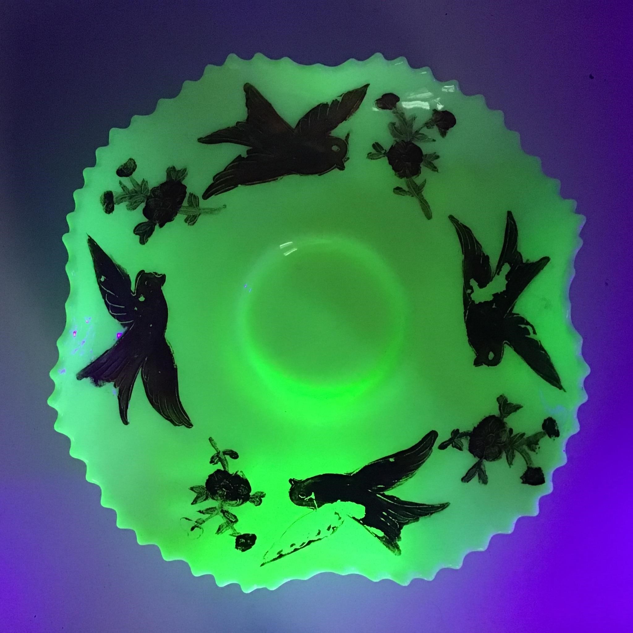 URANIUM GLASS BOWL CUSTARD GLASS